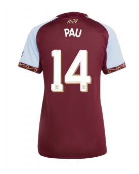 Aston Villa Pau Torres #14 Maglia Gara Casa Repliche 2025-26 Donna Maniche Corte